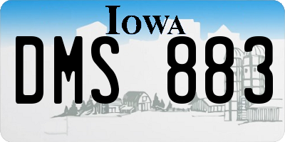 IA license plate DMS883