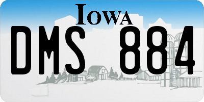 IA license plate DMS884