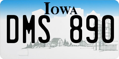 IA license plate DMS890