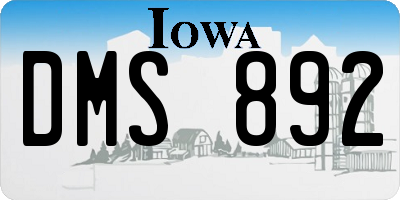 IA license plate DMS892