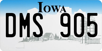 IA license plate DMS905