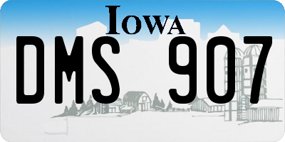 IA license plate DMS907