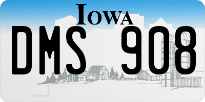 IA license plate DMS908