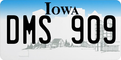 IA license plate DMS909