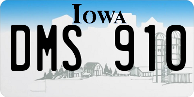 IA license plate DMS910