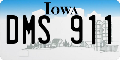 IA license plate DMS911
