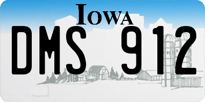 IA license plate DMS912