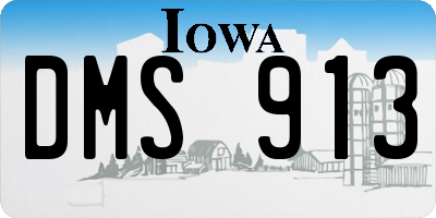 IA license plate DMS913