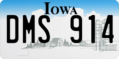 IA license plate DMS914