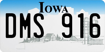 IA license plate DMS916
