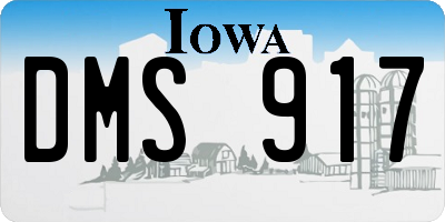 IA license plate DMS917