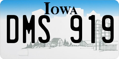 IA license plate DMS919