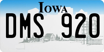 IA license plate DMS920