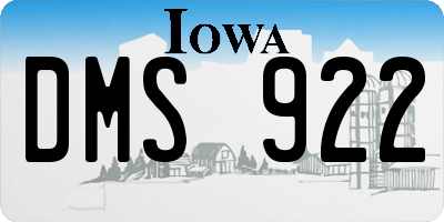 IA license plate DMS922
