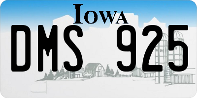 IA license plate DMS925