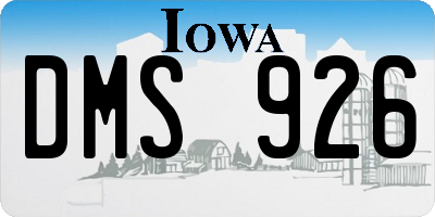 IA license plate DMS926
