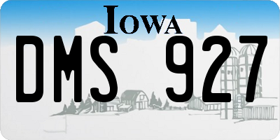 IA license plate DMS927