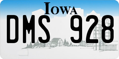 IA license plate DMS928