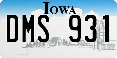 IA license plate DMS931