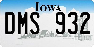 IA license plate DMS932