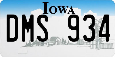 IA license plate DMS934