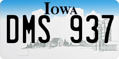 IA license plate DMS937