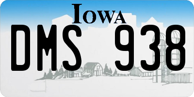 IA license plate DMS938