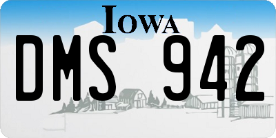 IA license plate DMS942