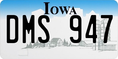 IA license plate DMS947
