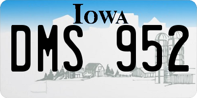 IA license plate DMS952
