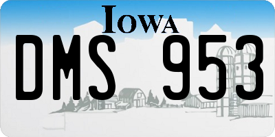 IA license plate DMS953