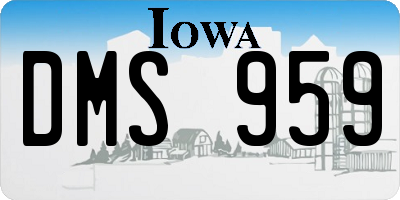IA license plate DMS959