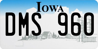IA license plate DMS960