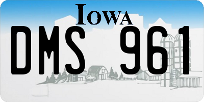 IA license plate DMS961