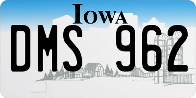 IA license plate DMS962