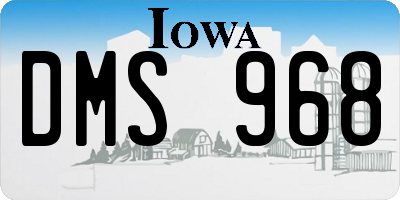 IA license plate DMS968