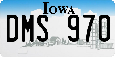 IA license plate DMS970