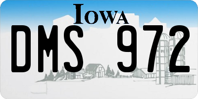 IA license plate DMS972