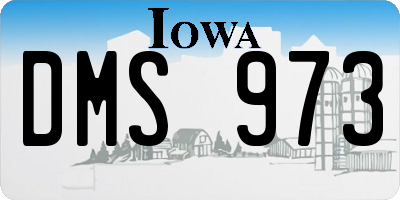 IA license plate DMS973