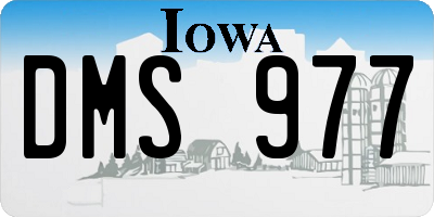 IA license plate DMS977