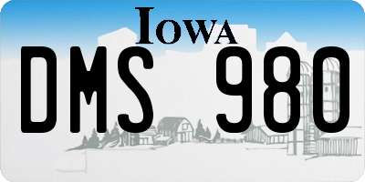 IA license plate DMS980