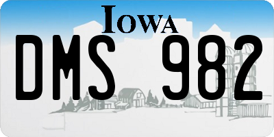 IA license plate DMS982