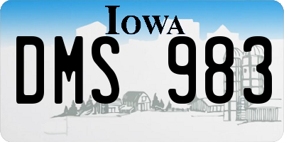 IA license plate DMS983