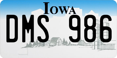 IA license plate DMS986