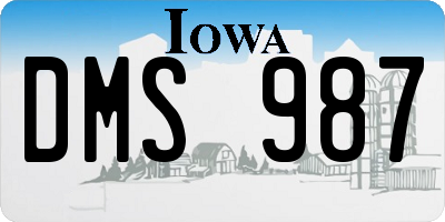 IA license plate DMS987