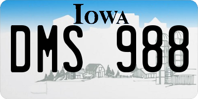 IA license plate DMS988