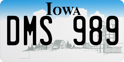 IA license plate DMS989