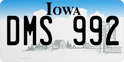 IA license plate DMS992