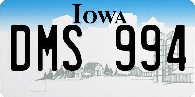 IA license plate DMS994