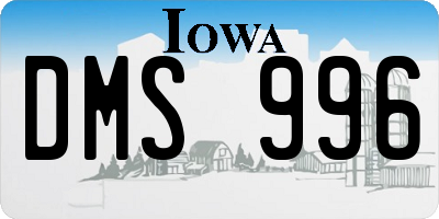 IA license plate DMS996